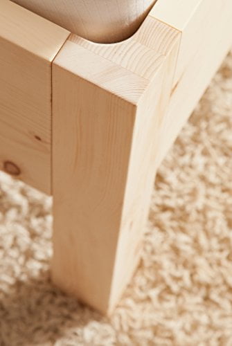 Zirbenbett 180x200 cm metallfrei, Zirbenholzbett mit Rückenlehne (180x200cm) - 