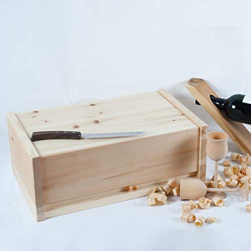 4betterdays.com NATURlich leben! Hochwertige Brotdose aus massivem Zirbenholz - Brotkasten mit aufklappbarem Deckel 42x26x16 cm (LxBxH) - plastikfrei & nachhaltig - Handarbeit aus - 2