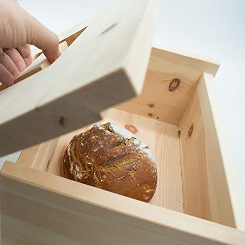4betterdays.com NATURlich leben! Hochwertige Brotdose aus massivem Zirbenholz - Brotkasten mit abnehmbarem Deckel 30x23x14,5 cm (LxBxH) - Handgemacht in Österreich - 6