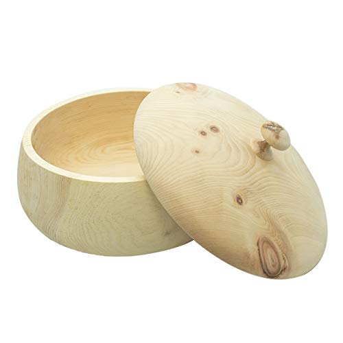 4betterdays.com NATURlich leben! Hochwertiger runder Brotkasten aus massivem Zirbenholz - Brotdose mit abnehmbarem Deckel - in verschiedenen Größen erhältlich 35x35x23 cm (LxBxH) - 6