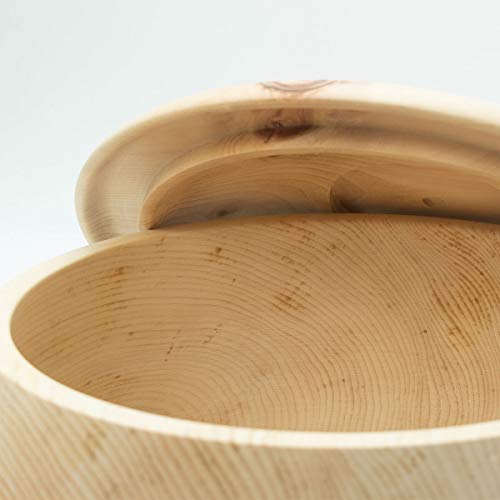 4betterdays.com NATURlich leben! Hochwertiger runder Brotkasten aus massivem Zirbenholz - Brotdose mit abnehmbarem Deckel - in verschiedenen Größen erhältlich 35x35x23 cm (LxBxH) - 8