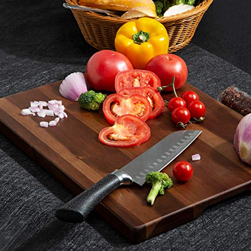 HB life Holzbrett Schneidebrett Premium Dickes Hackbrett aus Akazienholz antiseptisches Holz-Brett 40x30x2.5cm Langlebig Küchen-bretter, Frühstücksbrettchen, Brotbretter und Servierbretter - 2