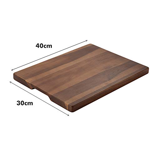 HB life Holzbrett Schneidebrett Premium Dickes Hackbrett aus Akazienholz antiseptisches Holz-Brett 40x30x2.5cm Langlebig Küchen-bretter, Frühstücksbrettchen, Brotbretter und Servierbretter - 5