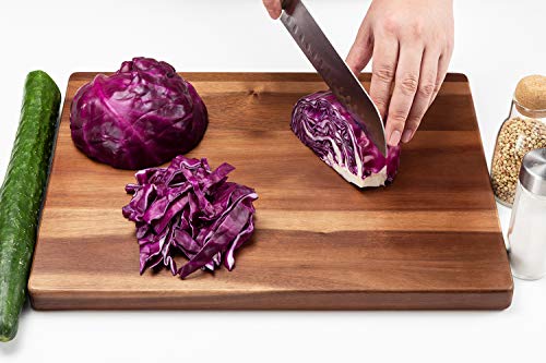 HB life Holzbrett Schneidebrett Premium Dickes Hackbrett aus Akazienholz antiseptisches Holz-Brett 40x30x2.5cm Langlebig Küchen-bretter, Frühstücksbrettchen, Brotbretter und Servierbretter - 6